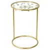 * Grace Mitchell Round Gold Accent Table With Glass Top Fashion