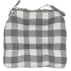 * Grey Cotton Buffalo Check Chair Pad Cheaper