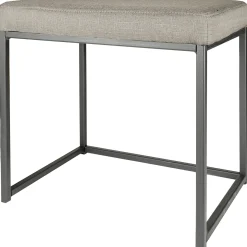 * Grey Rectangle Vanity Stool Premium