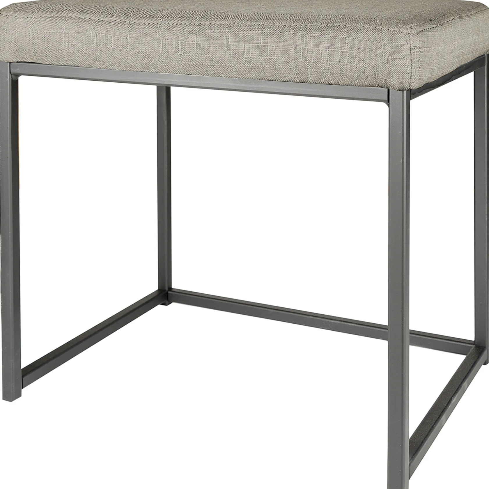 * Grey Rectangle Vanity Stool Premium