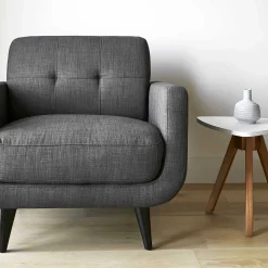 * Hadley Tufted Back Accent Chair, Charcoal Grey Flash Sale