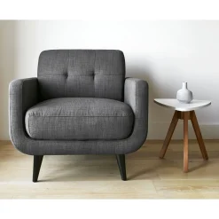 * Hadley Tufted Back Accent Chair, Charcoal Grey Flash Sale