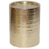 * Hammered Gold Drum Accent Table, Medium Outlet