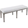 * Heritage Light Grey Linen Bench Cheaper