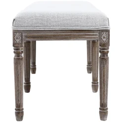 * Heritage Light Grey Linen Bench Cheaper