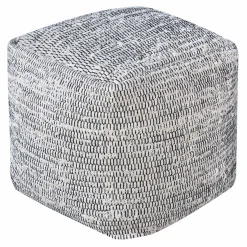 * Honeybloom Black & Cream Pouf Discount Online