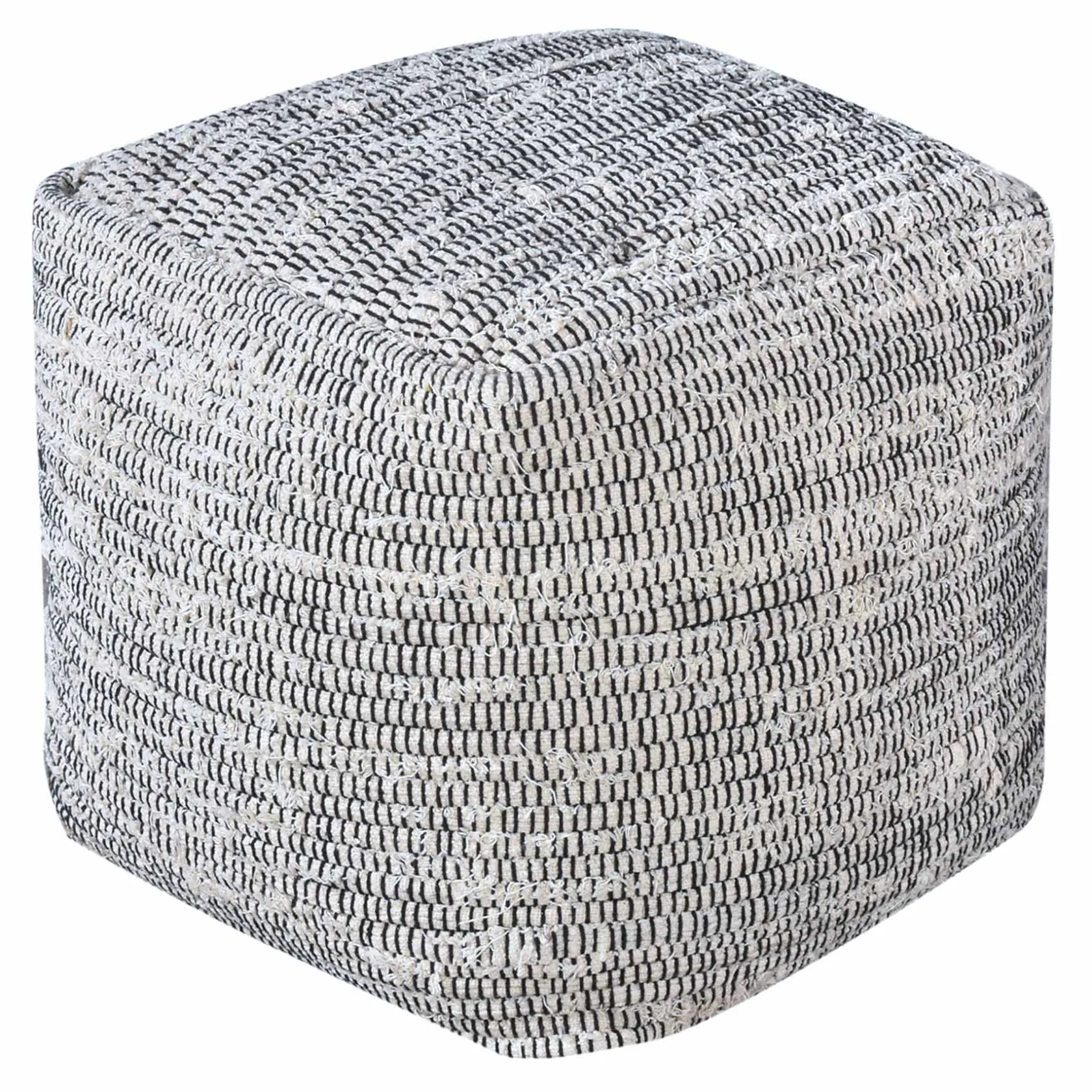 * Honeybloom Black & Cream Pouf Discount Online