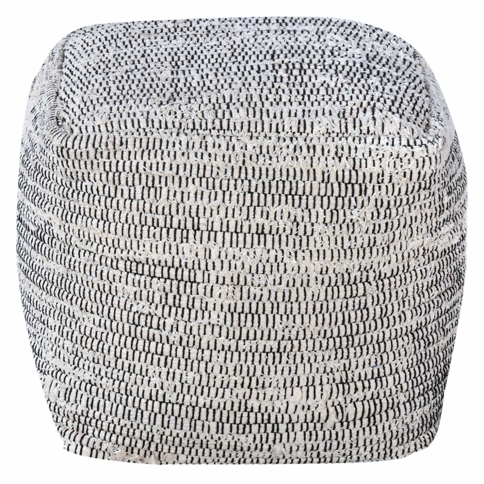 * Honeybloom Black & Cream Pouf Discount Online