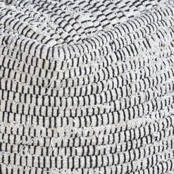 * Honeybloom Black & Cream Pouf Discount Online