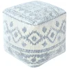 * Honeybloom Blue & Cream Pouf Low Price