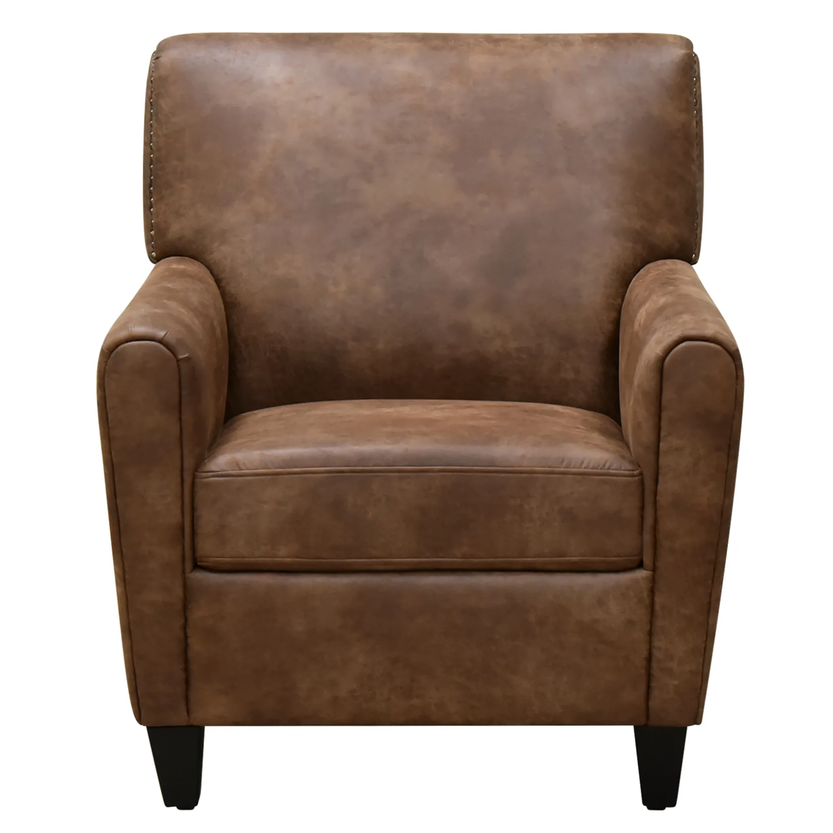 * Honeybloom Dylan Brown Faux Leather Arm Chair Flash Sale