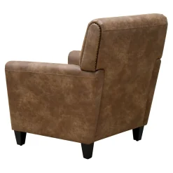 * Honeybloom Dylan Brown Faux Leather Arm Chair Flash Sale