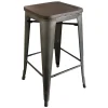 * Honeybloom Ennis Metal Barstool With Wooden Seat, 29 Featured