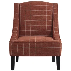 * Honeybloom Kayson Paprika Plaid Accent Chair Low Price