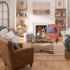 * Honeybloom Kayson Paprika Plaid Accent Chair Low Price