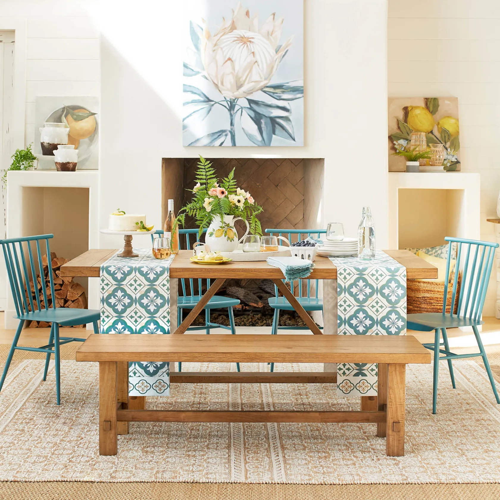 * Honeybloom Massena Natural Wood Dining Table, 72 Online Discount