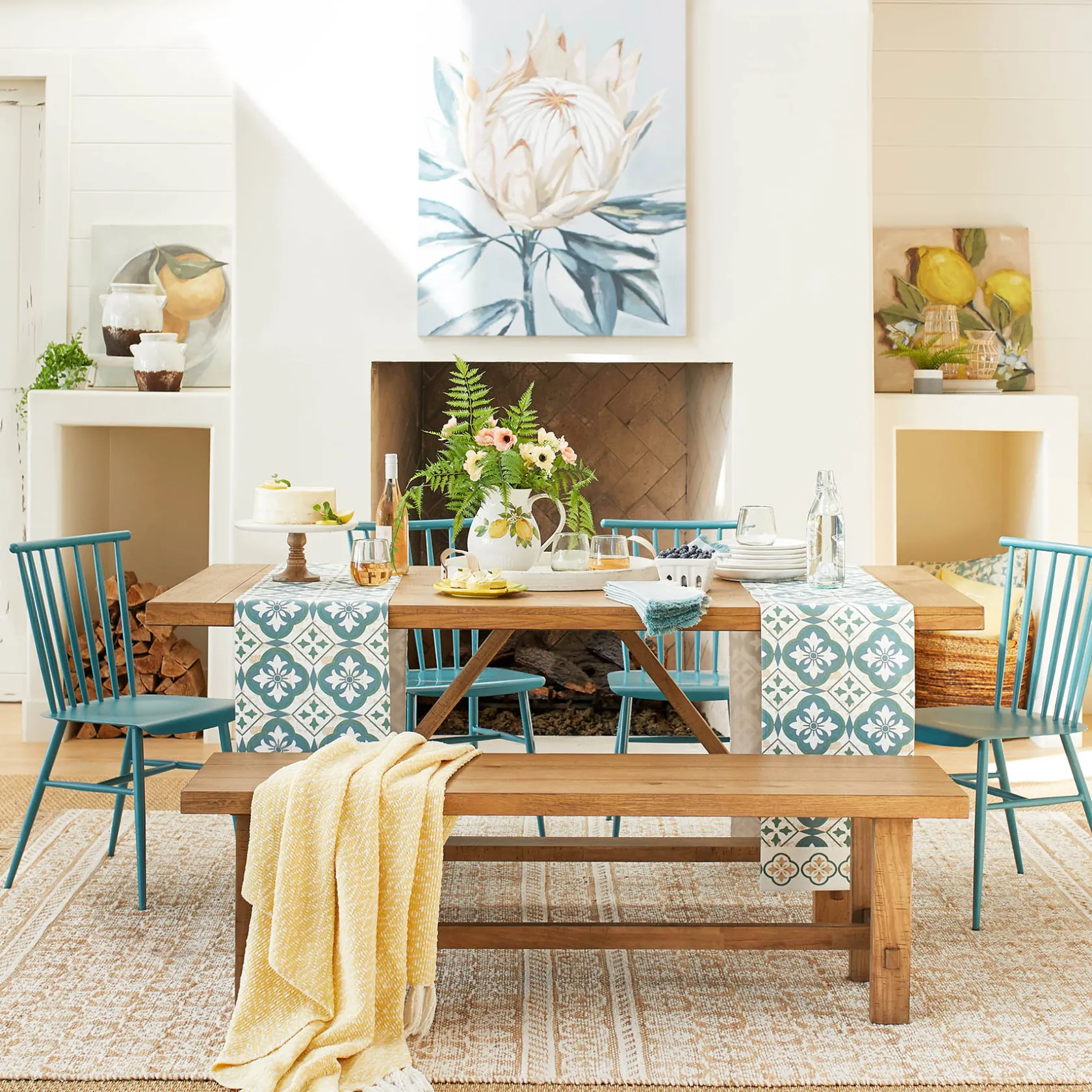 * Honeybloom Massena Natural Wood Dining Table, 72 Online Discount