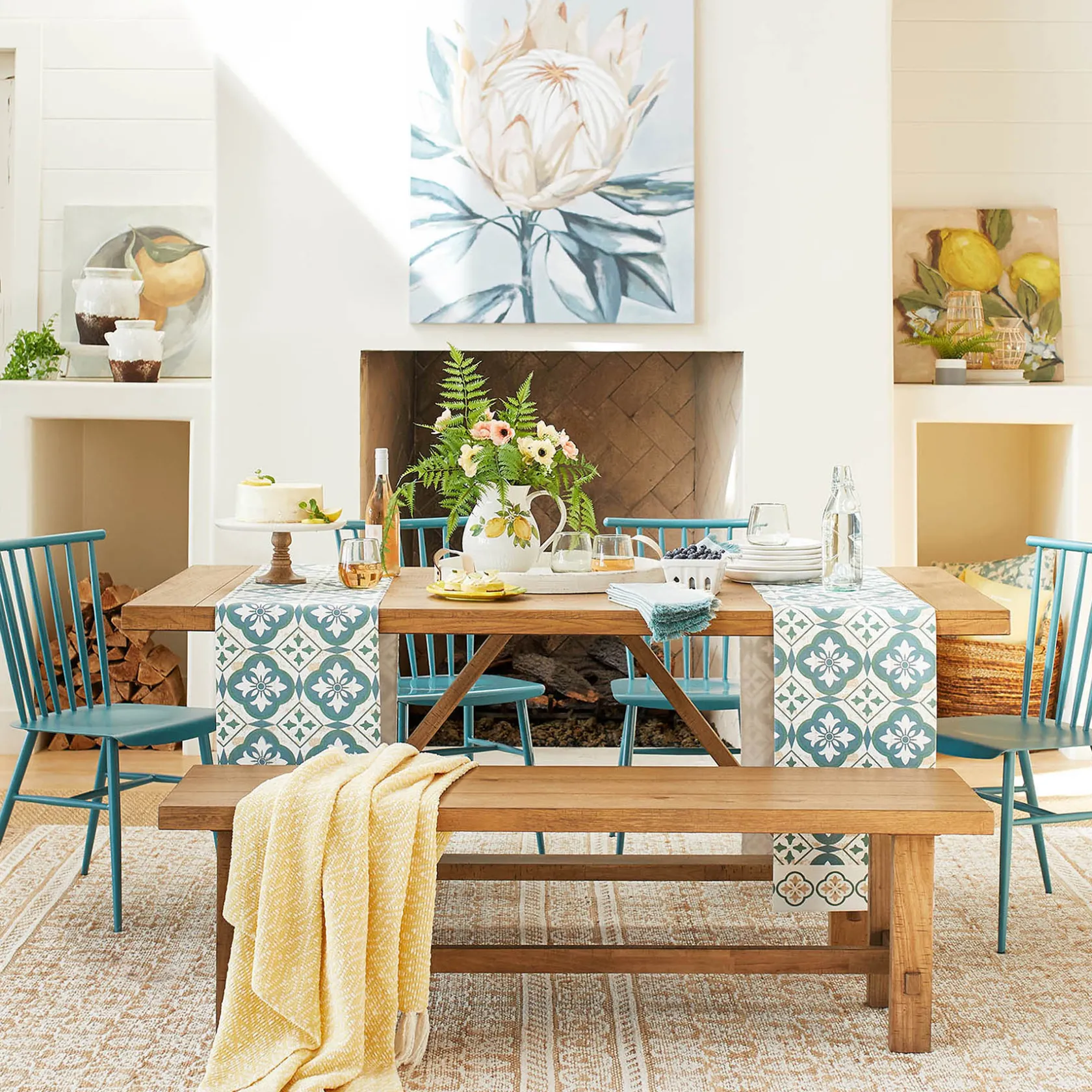 * Honeybloom Massena Natural Wood Dining Table, 72 Online Discount