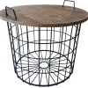 * Honeybloom Round Wire Basket Table With Removable Wood Top Discount