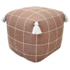 * Honeybloom Shiva Brown Woven Pouf Flash Sale