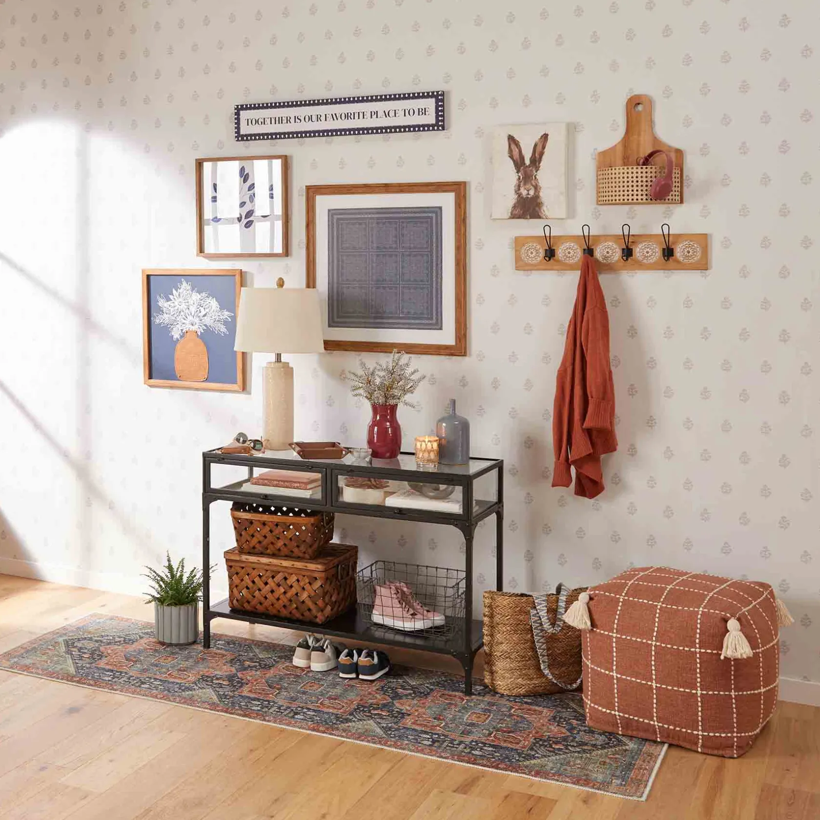 * Honeybloom Shiva Brown Woven Pouf Flash Sale