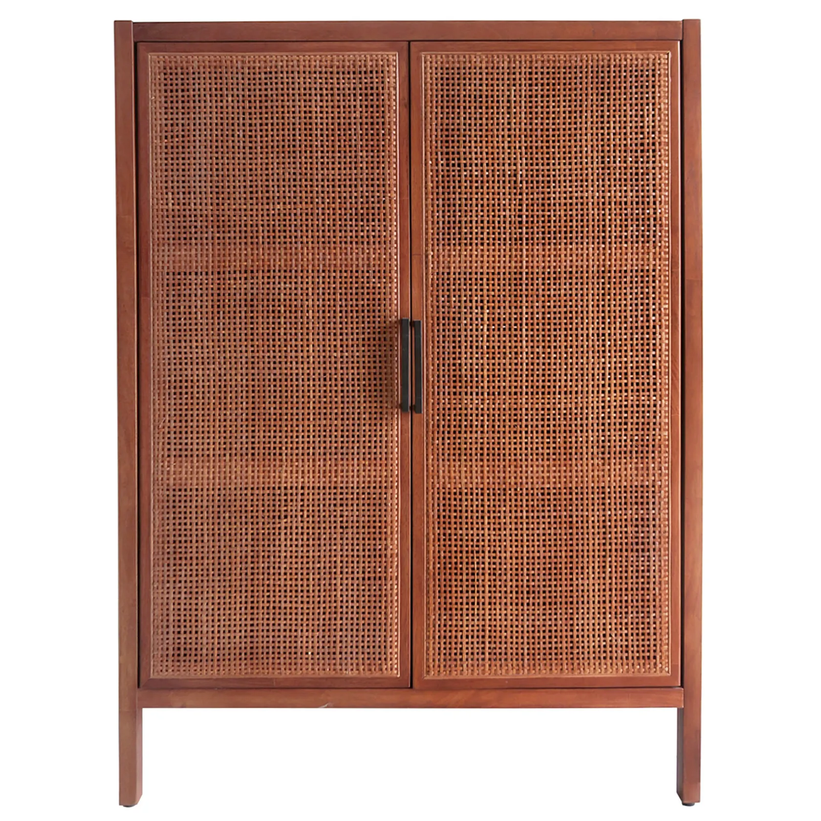 * Honeybloom Wood Rattan Door Cabinet Premium