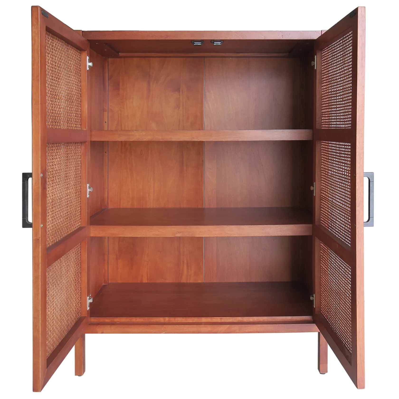 * Honeybloom Wood Rattan Door Cabinet Premium