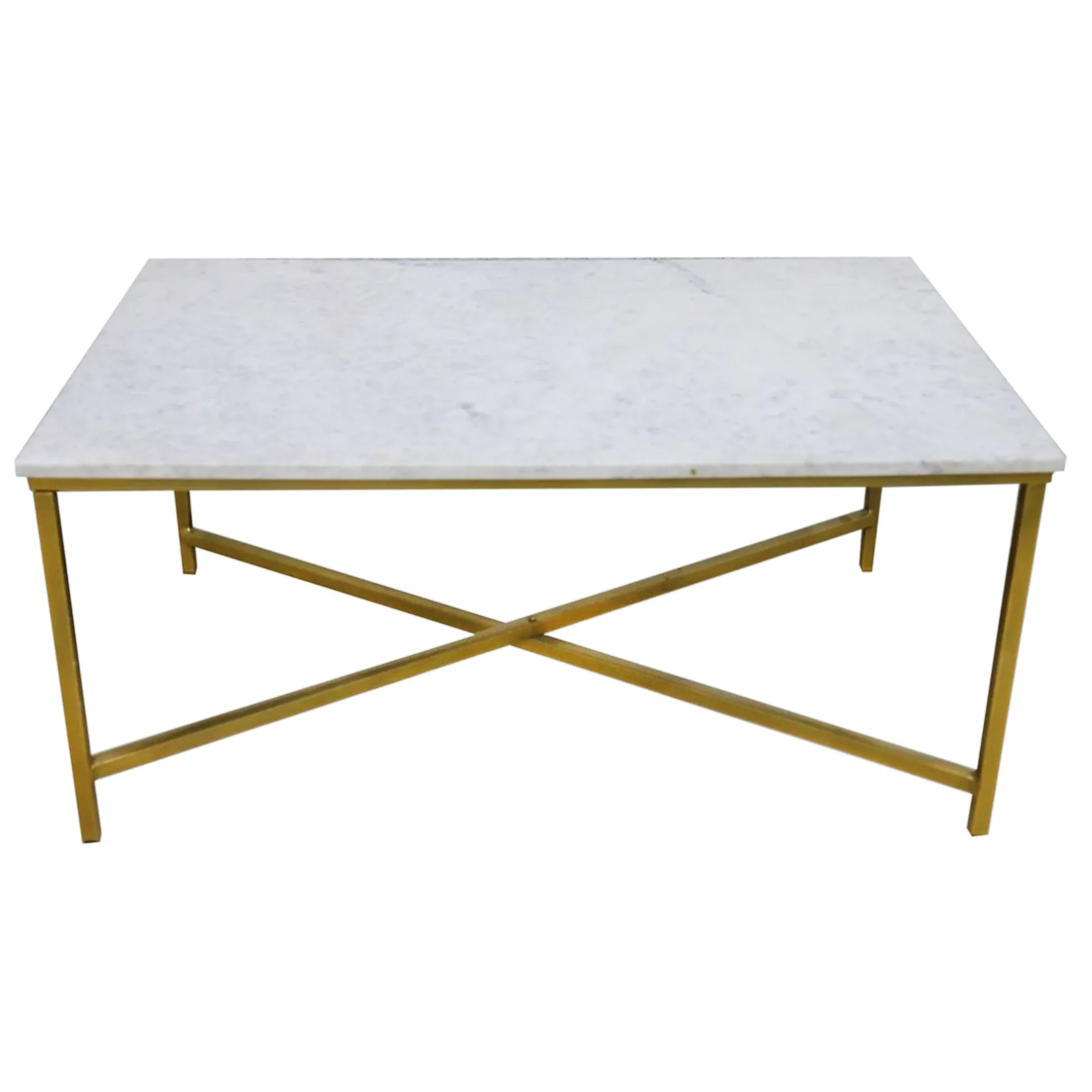 * Isabella Gold Coffee Table With Marble Top Discount Online