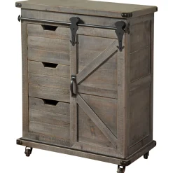* Jacob 3-Drawer Sliding Barn Door Cabinet Flash Sale