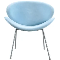 * Jagger Accent Chair With Silver Metal Legs, Blue Outlet
