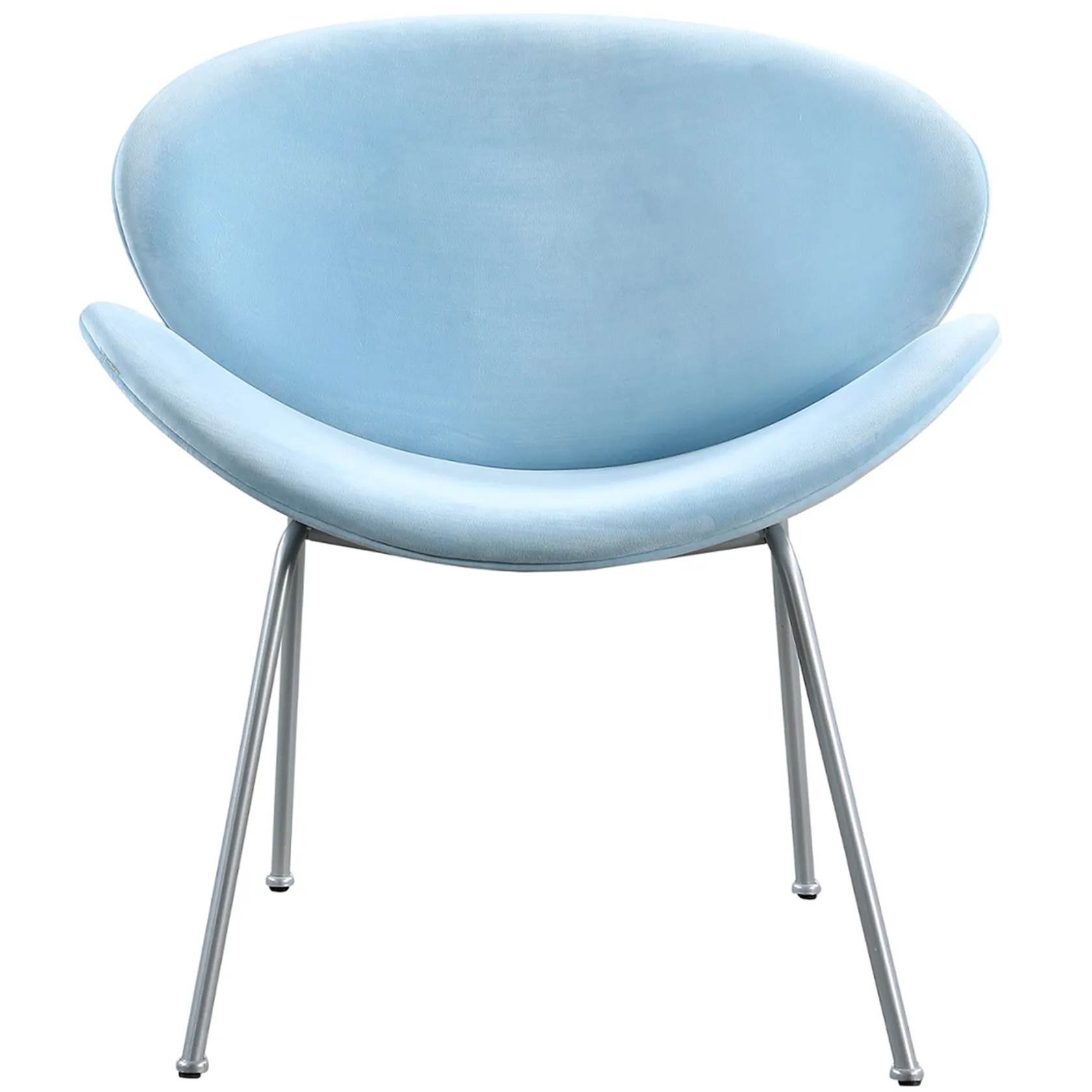 * Jagger Accent Chair With Silver Metal Legs, Blue Outlet