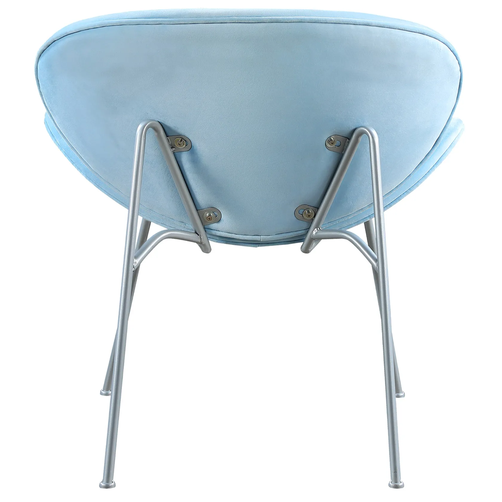 * Jagger Accent Chair With Silver Metal Legs, Blue Outlet