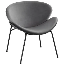 * Jagger Chair With Black Metal Legs, Grey Exquisite Gifts