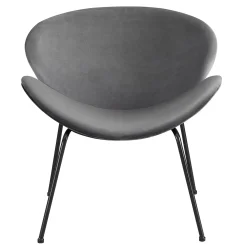 * Jagger Chair With Black Metal Legs, Grey Exquisite Gifts