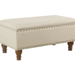 * Jasmine Linen Storage Ottoman, Natural Less Expensive