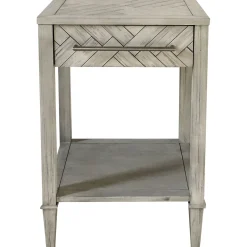 * Kate 1 Drawer 1 Shelf Parquet Wood Side Table Discount Online