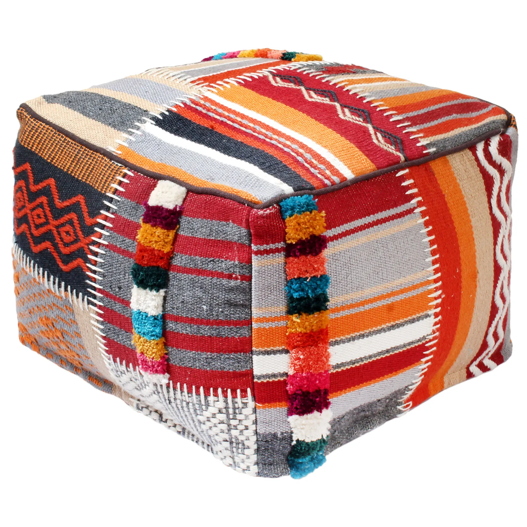 * Krisha Yarn Dyed Pouf Featured