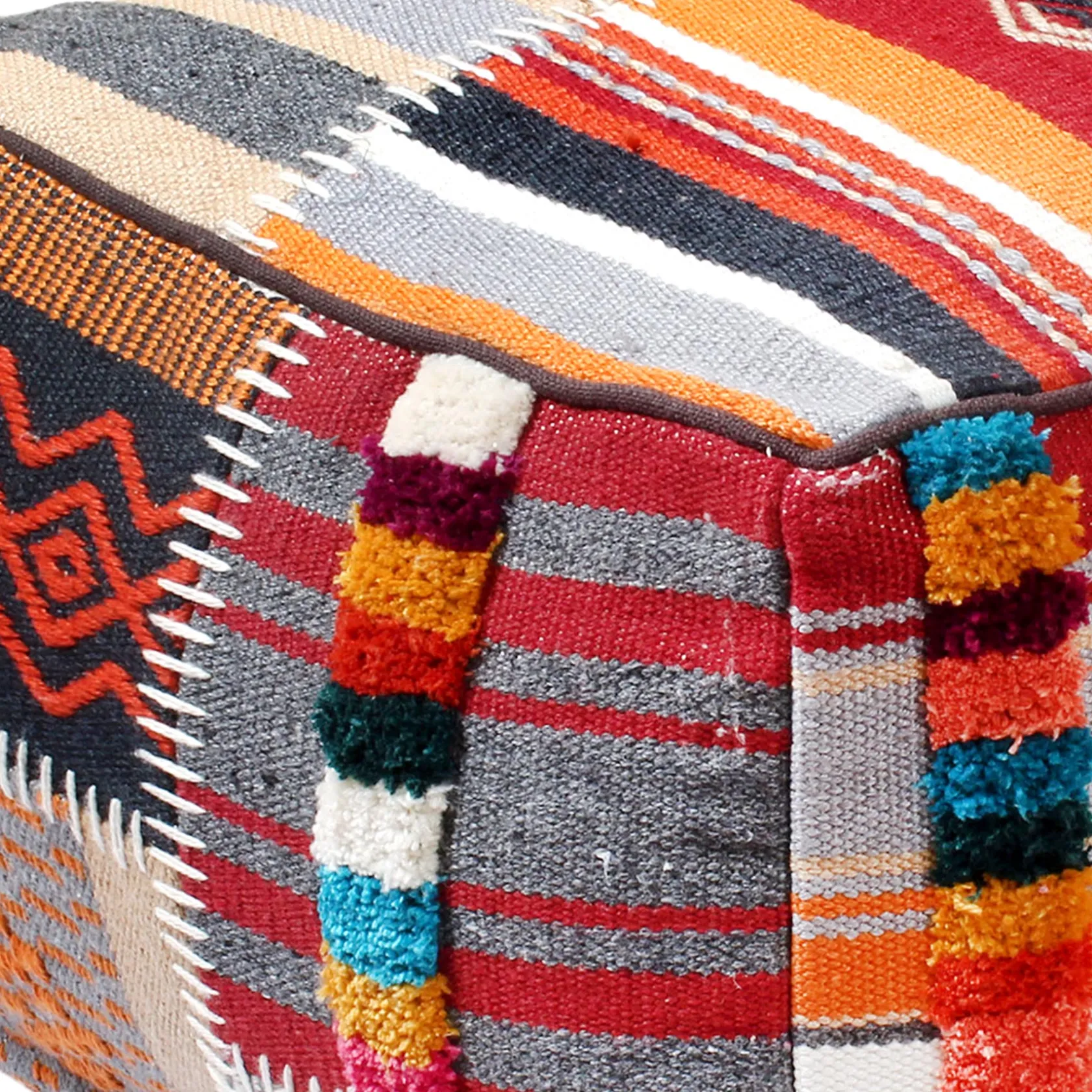 * Krisha Yarn Dyed Pouf Featured