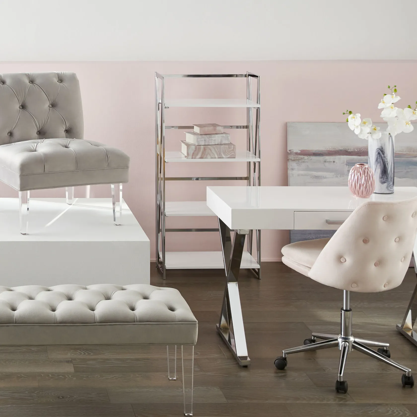 * Laila Ali Astrid Chrome Bookshelf Promotion