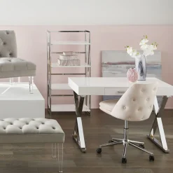 * Laila Ali Astrid Chrome Desk Bargain Sale
