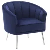 * Laila Ali Avani Blue Velvet Accent Chair Opening Sales