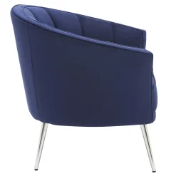 * Laila Ali Avani Blue Velvet Accent Chair Opening Sales