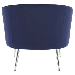 * Laila Ali Avani Blue Velvet Accent Chair Opening Sales