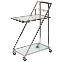 * Laila Ali Glass & Steel Bar Cart Clearance