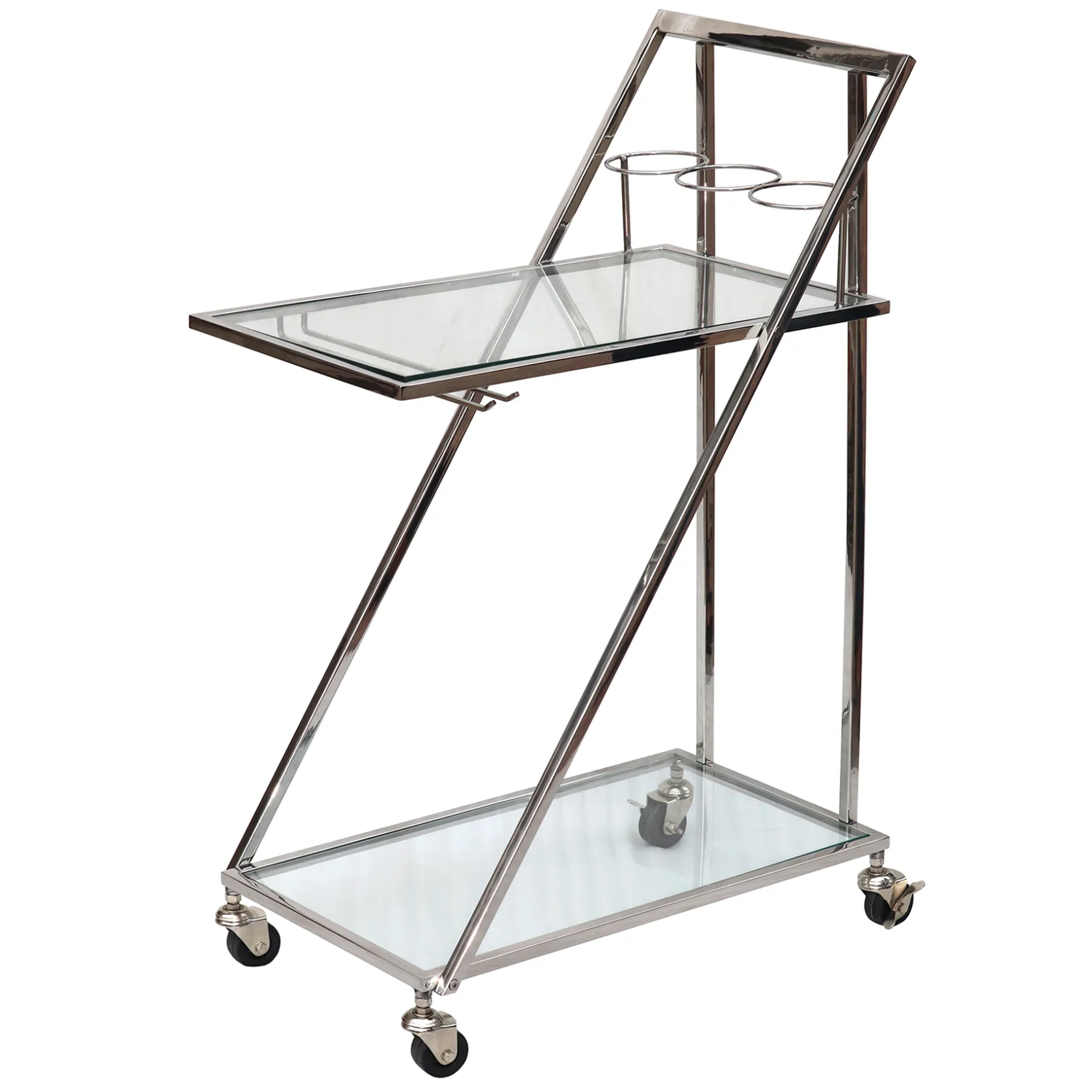 * Laila Ali Glass & Steel Bar Cart Clearance