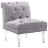 * Laila Ali Grey Tufted Acrylic Leg Accent Chair Kd Fashion