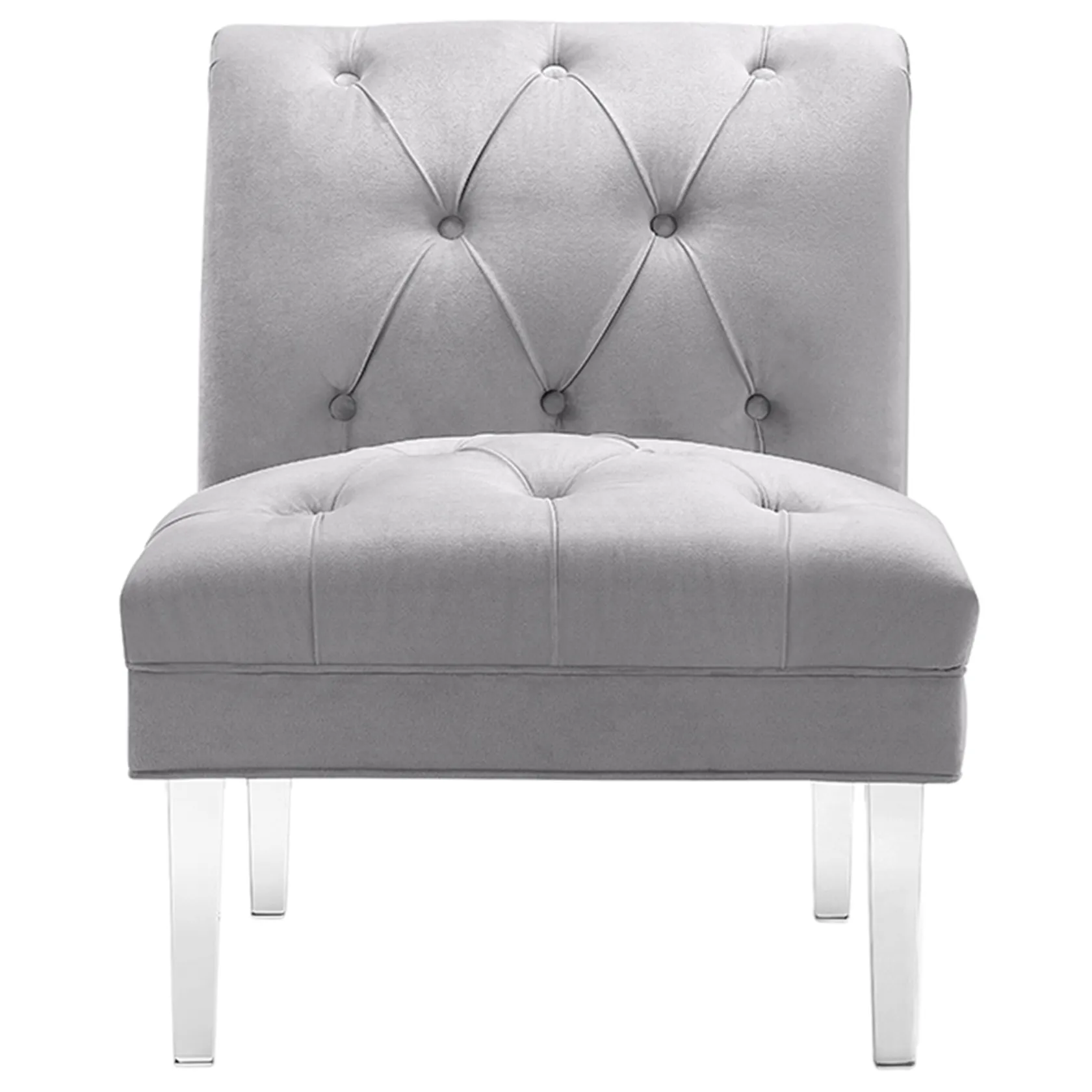 * Laila Ali Grey Tufted Acrylic Leg Accent Chair Kd Fashion
