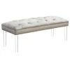 * Laila Ali Grey Tufted Acrylic Leg Bench, Kd Online Discount