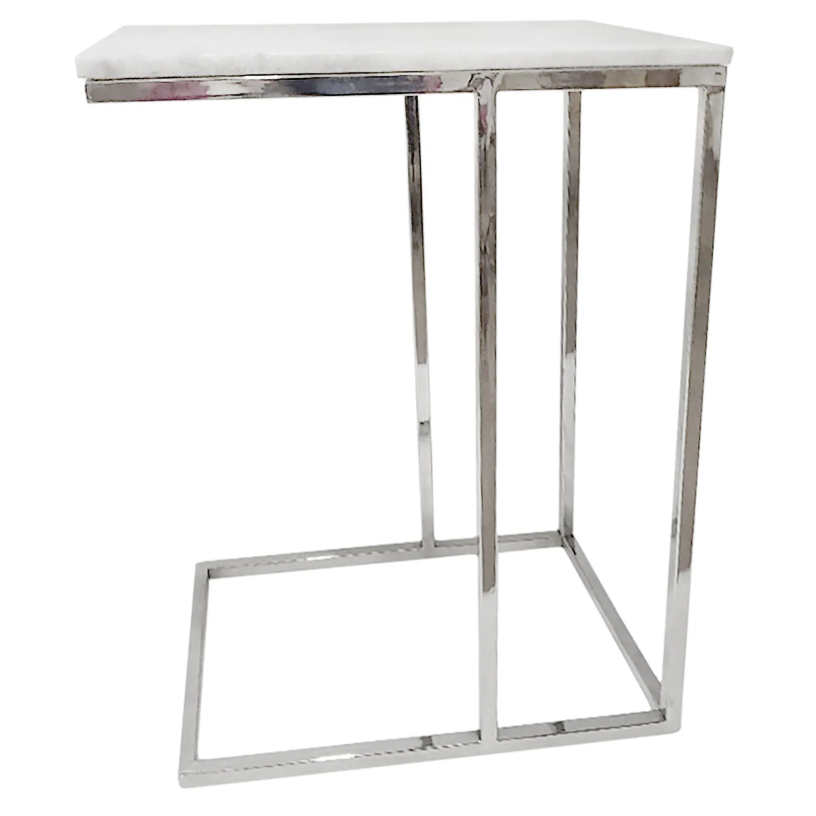 * Laila Ali Marbled-Top Silver C-Table Flash Sale