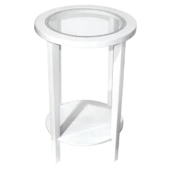 * Laila Ali White Wooden Nightstand, 24 Discount